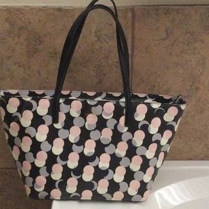 KATE SPADE ZIPPER TOTE PK GRY BLK